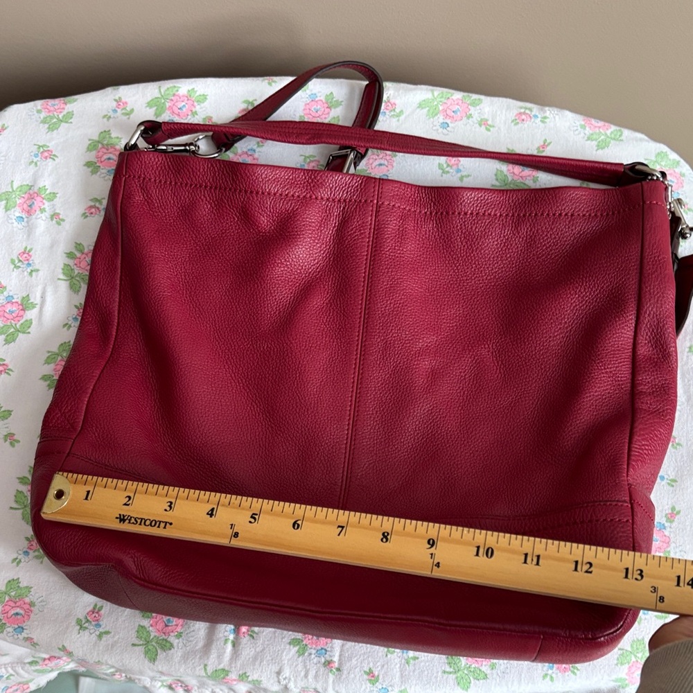 Coach Cherry Red Leather Shoulder Bag - Picture 8 of 10